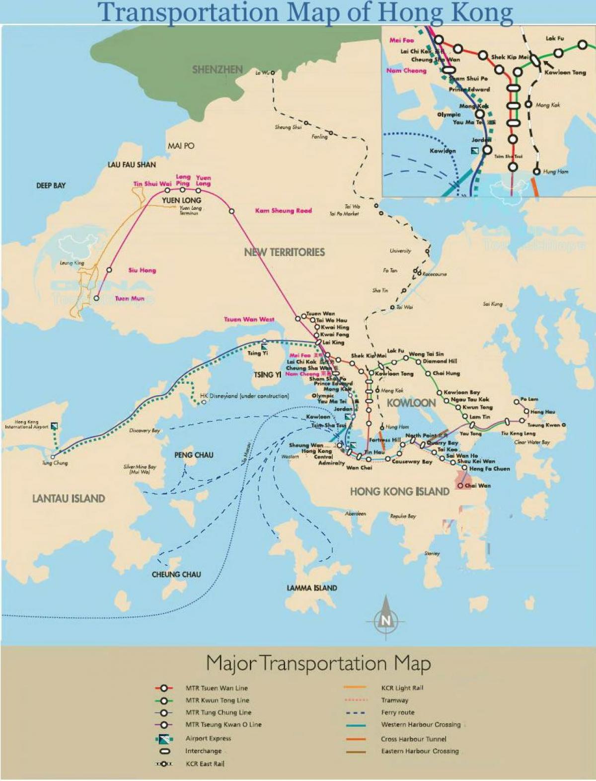 Hong Kong feri peta laluan