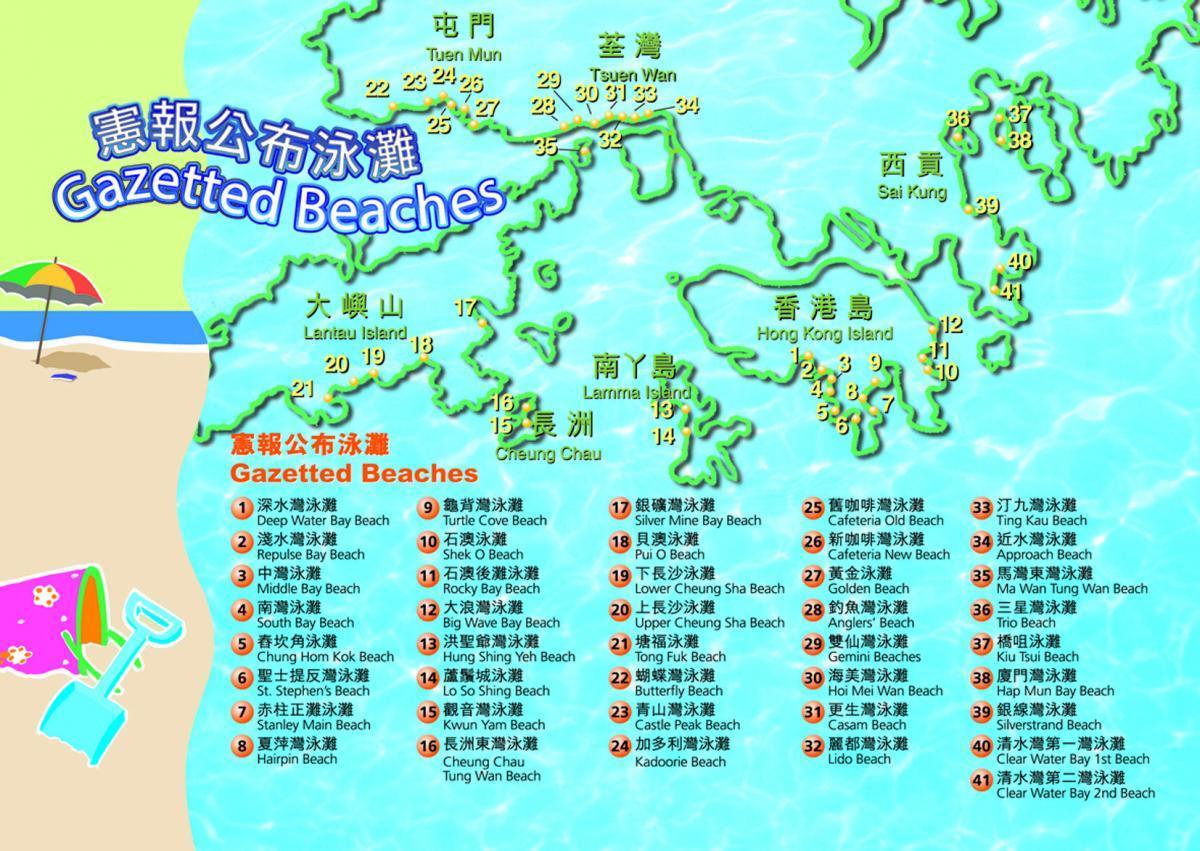 peta Hong Kong pantai