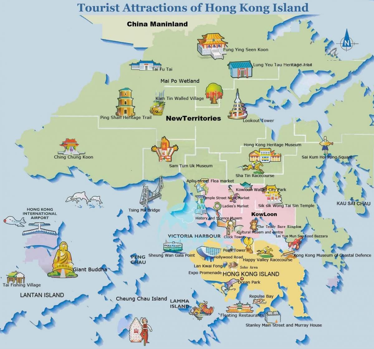 pelancong peta Hong Kong