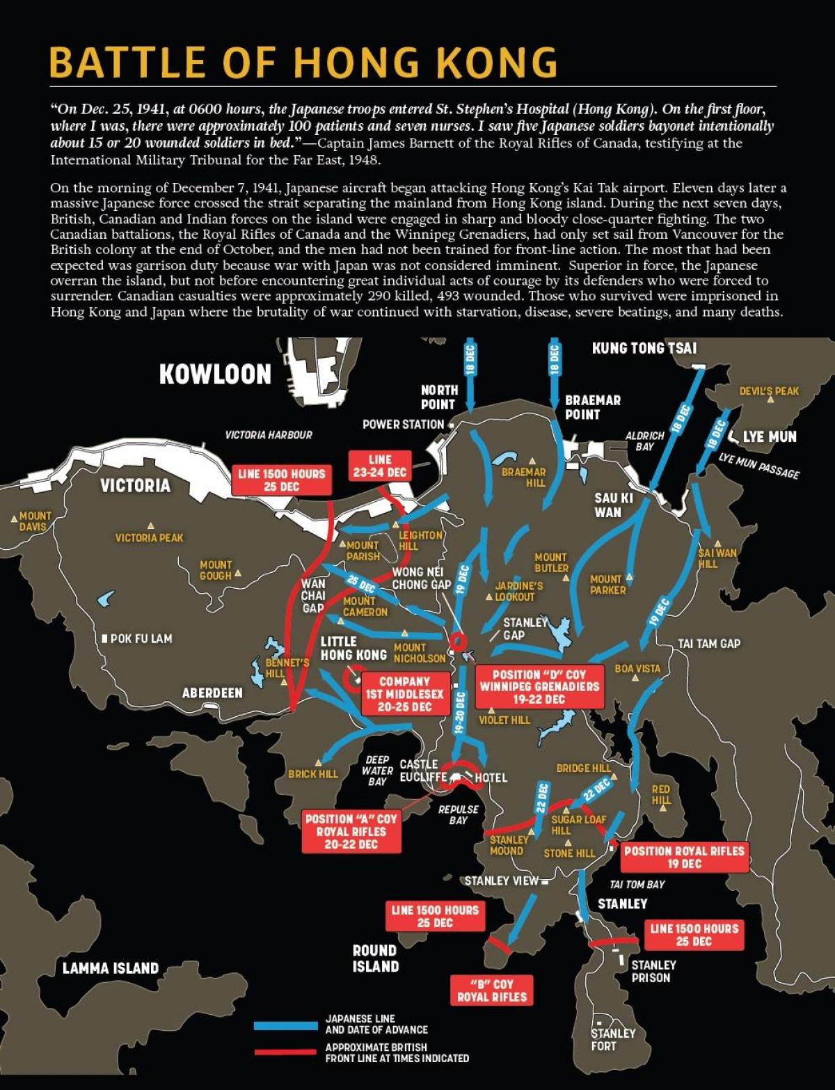 peta pertempuran Hong Kong